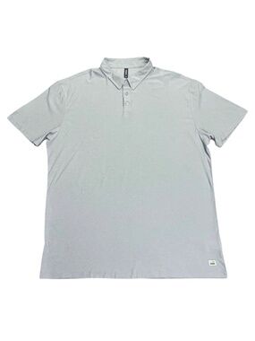 VUORI Strato Tech Polo Platinum Heather Gray Soft 4-Way Stretch Performance XXL